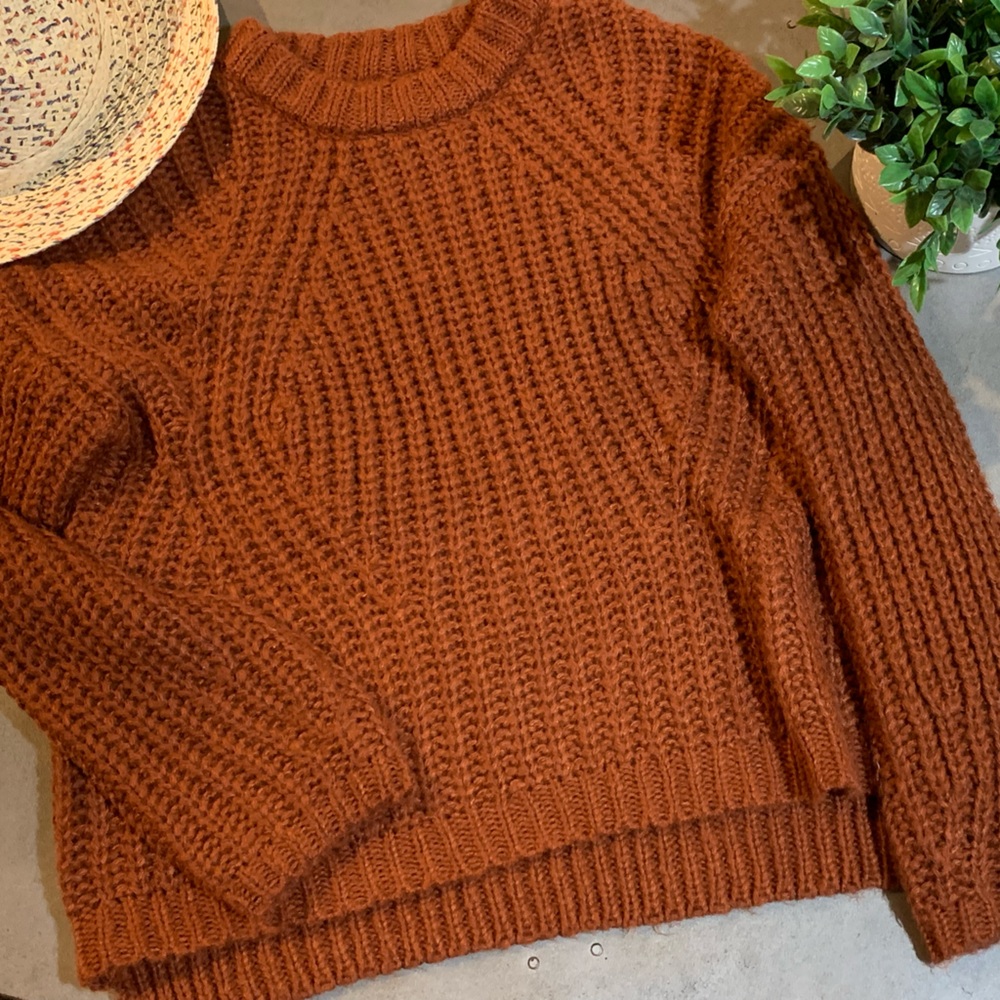 Universal Thread Cable Knit Sweater Burnt Orange Size Small